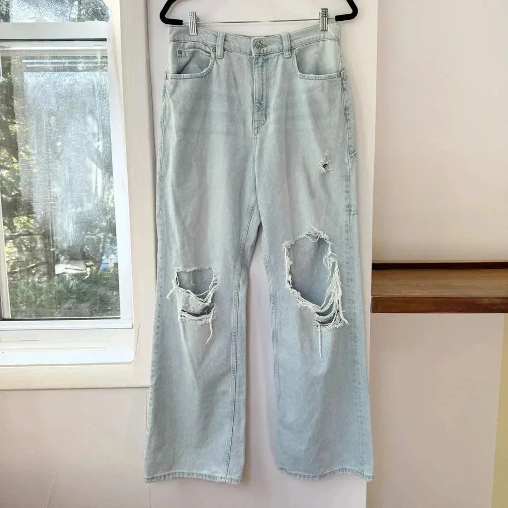 NWT Free People Tinsley Baggy High Rise Jeans Denim Wide Leg We The Free Ripper - Picture 6 of 14